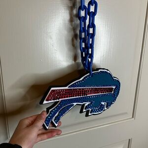 Buffalo Logo with Rhinestones and Blue Chain